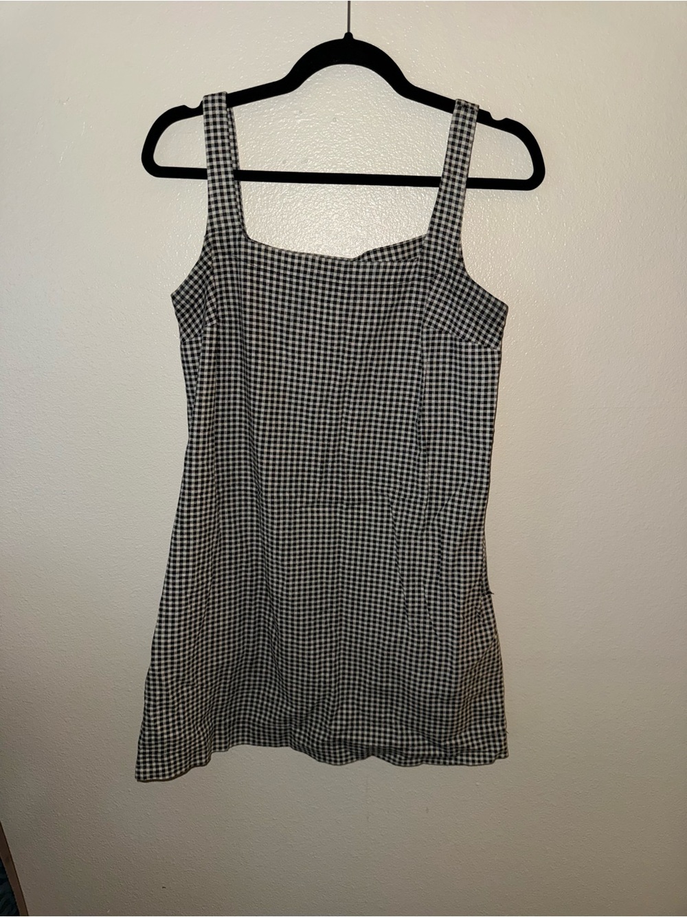 a new day Black and White Gingham Square-Neck Mini Dress